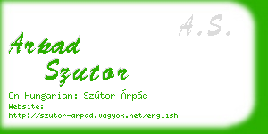 arpad szutor business card